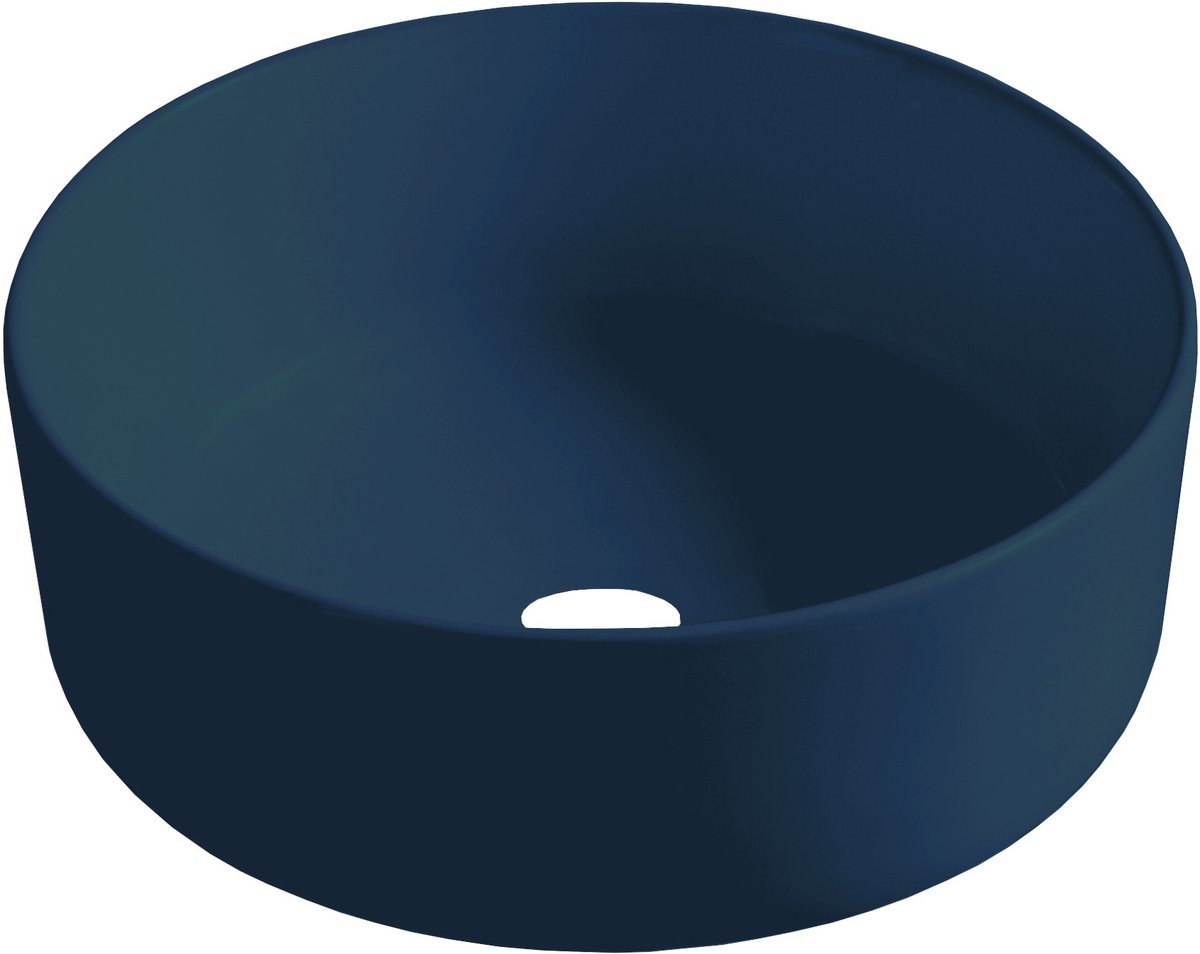 Opbouw waskom Sanitado rainbow 40cm x 12cm keramiek in mat donkerblauw