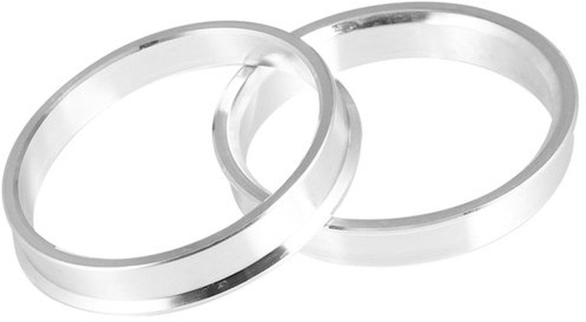 Centrale Naaf Aluminiumlegering - 2 Stuks - Binnendiameter 54,1 mm - Buitendiameter 60,1 mm - Diepte 10 mm - Perfecte Pasvorm - Naafadapter