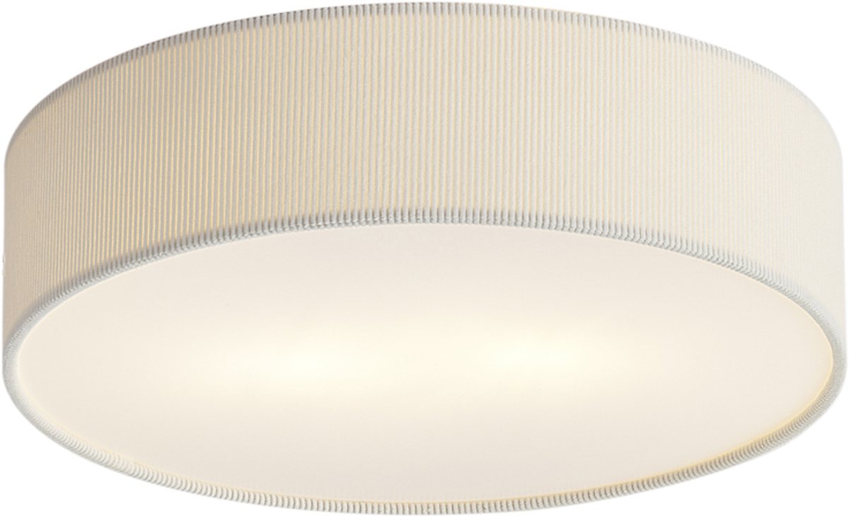 Qazqa moderne plafondlamp, plafonniere - Luz - wit, rond, 2-lichts, 38cm, ideaal als hal, slaapkamer en woonkamer lamp