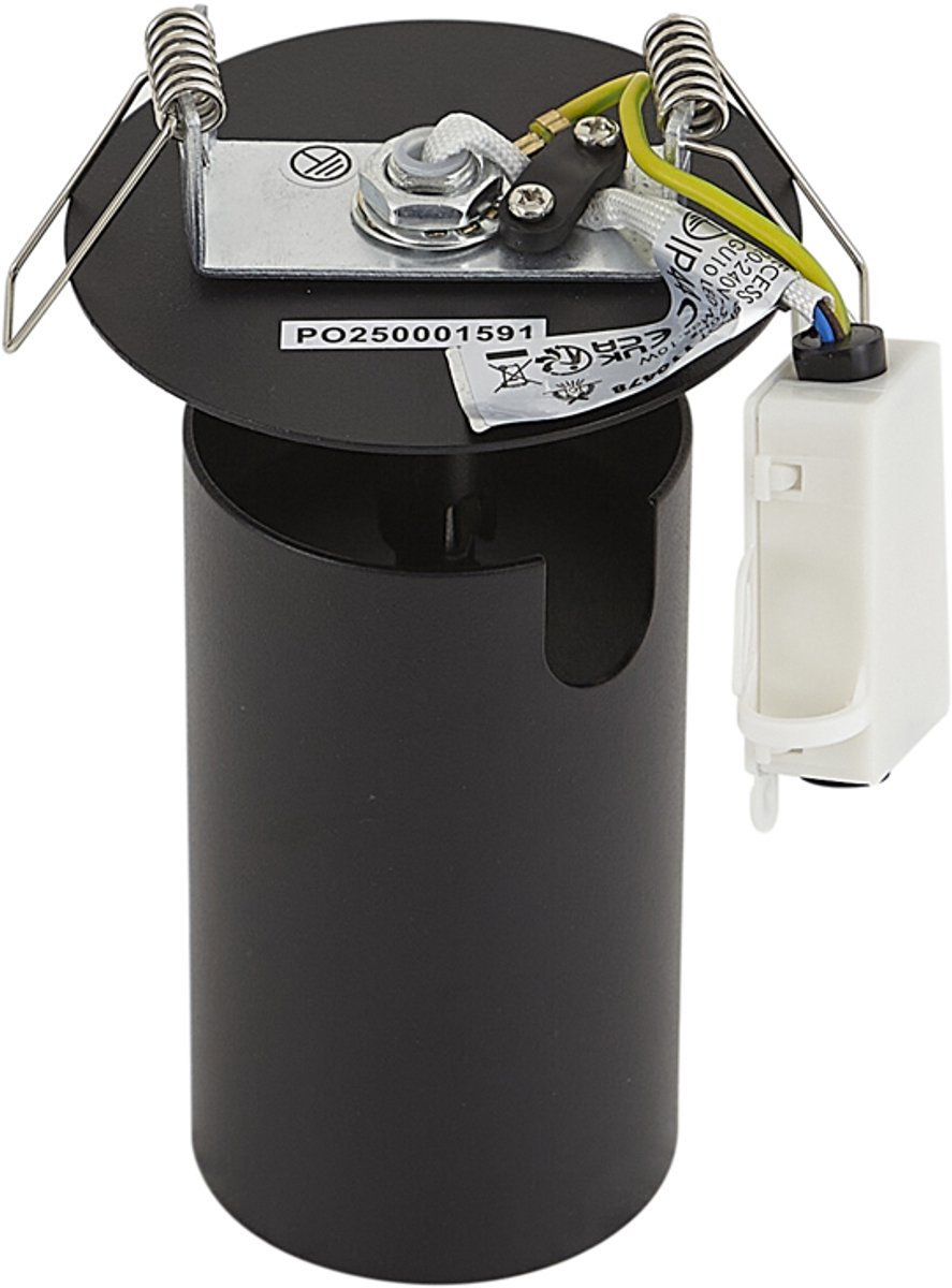Qazqa inbouwspot, inbouwlamp - 110478 - zwart , max. 10W, geschikt voor led, 8cm, rond, IP44,ideale badkamerlamp, in set van 6.