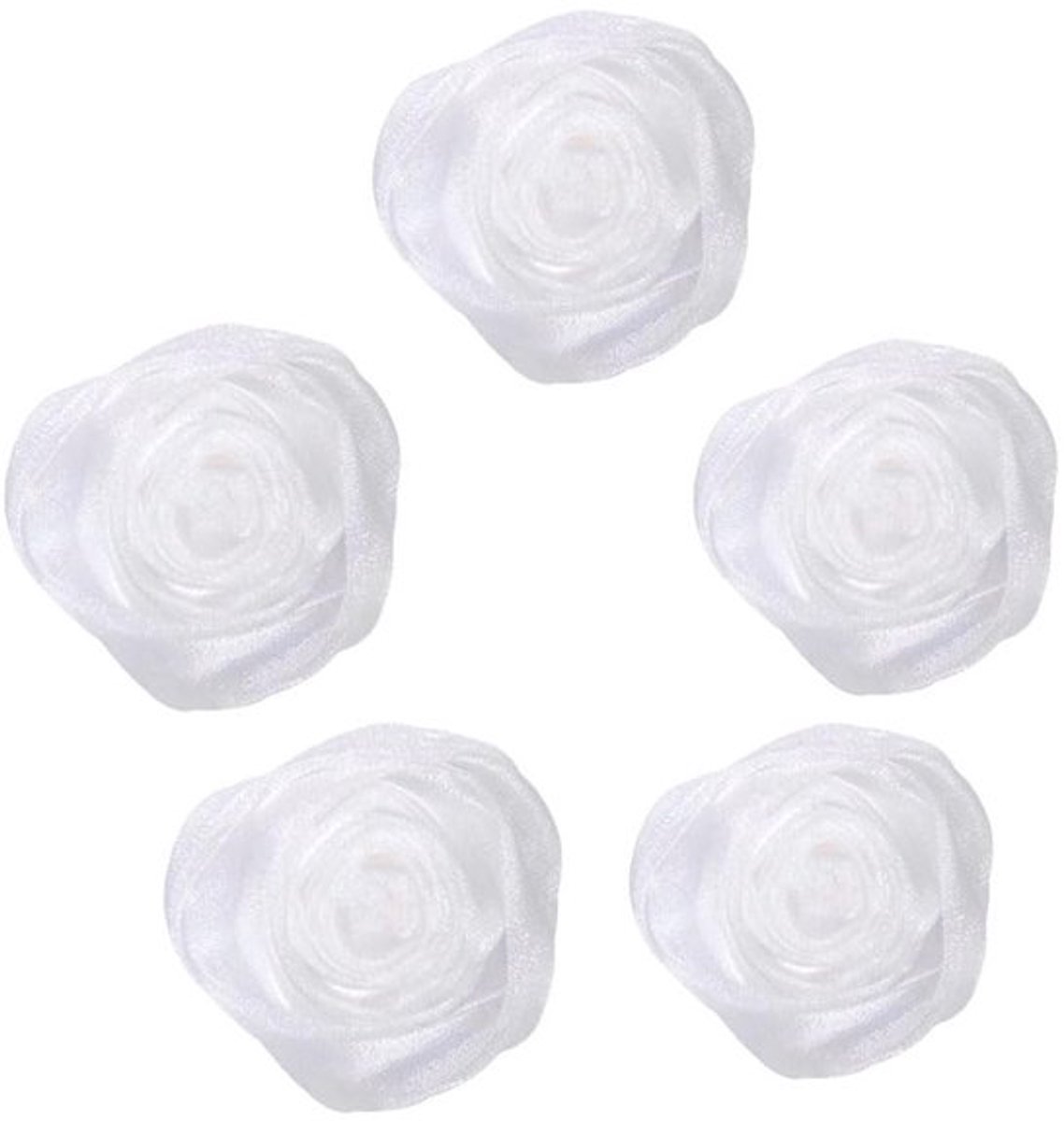 Kunstrozen - Organza Bloemkoppen - Decoratie voor Bruiloft - DIY Knutselen - Vervagen Niet - Diameter 5,5 cm - 5/10/20 Stuks - Bloem
