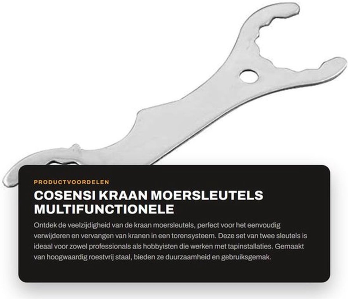 Kraanmoersleutel 2 Stuks - Multifunctionele Sleutel - Tapbier Toren Koppeling - Roestvrij Staal - Lichtgewicht - Handig Hulpmiddel - Tap Sleutel