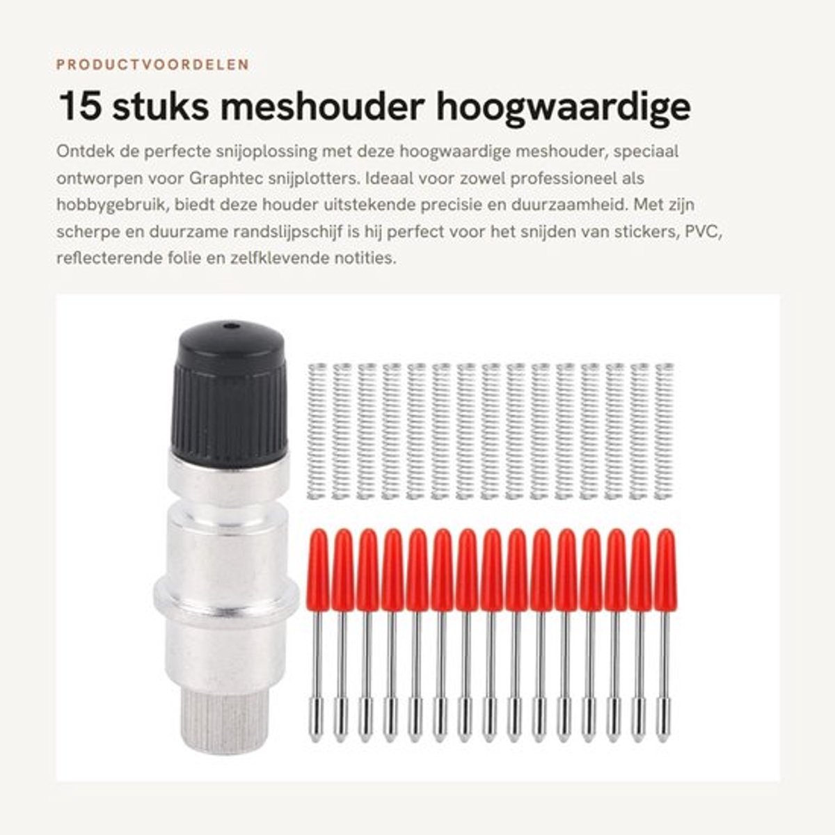 Meshouder 45° - 15 Stuks - Harde Legering - Snijplotter Accessoires - Geschikt voor Graphtec Cutter - Slijtvast en Duurzaam - Snijmes