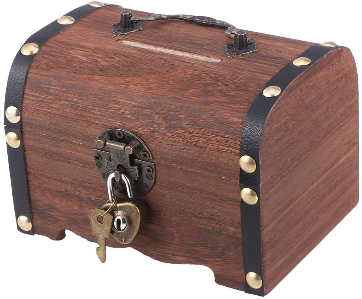 Solidchoice - Houten Spaarpot in Vintage Stijl voor Kinderen