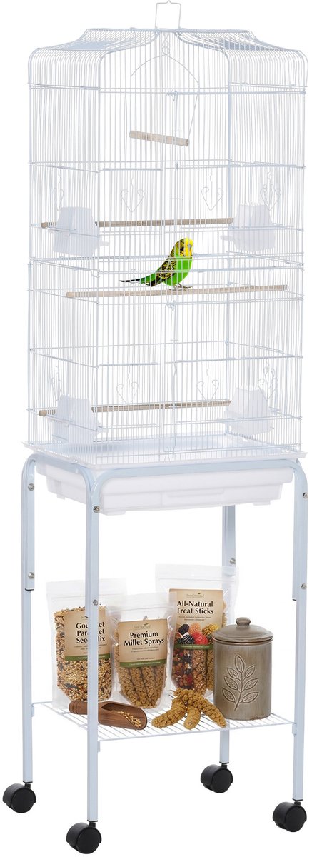 PawHut Vogelkooi - Staal - 46,5x36x157cm - Wit