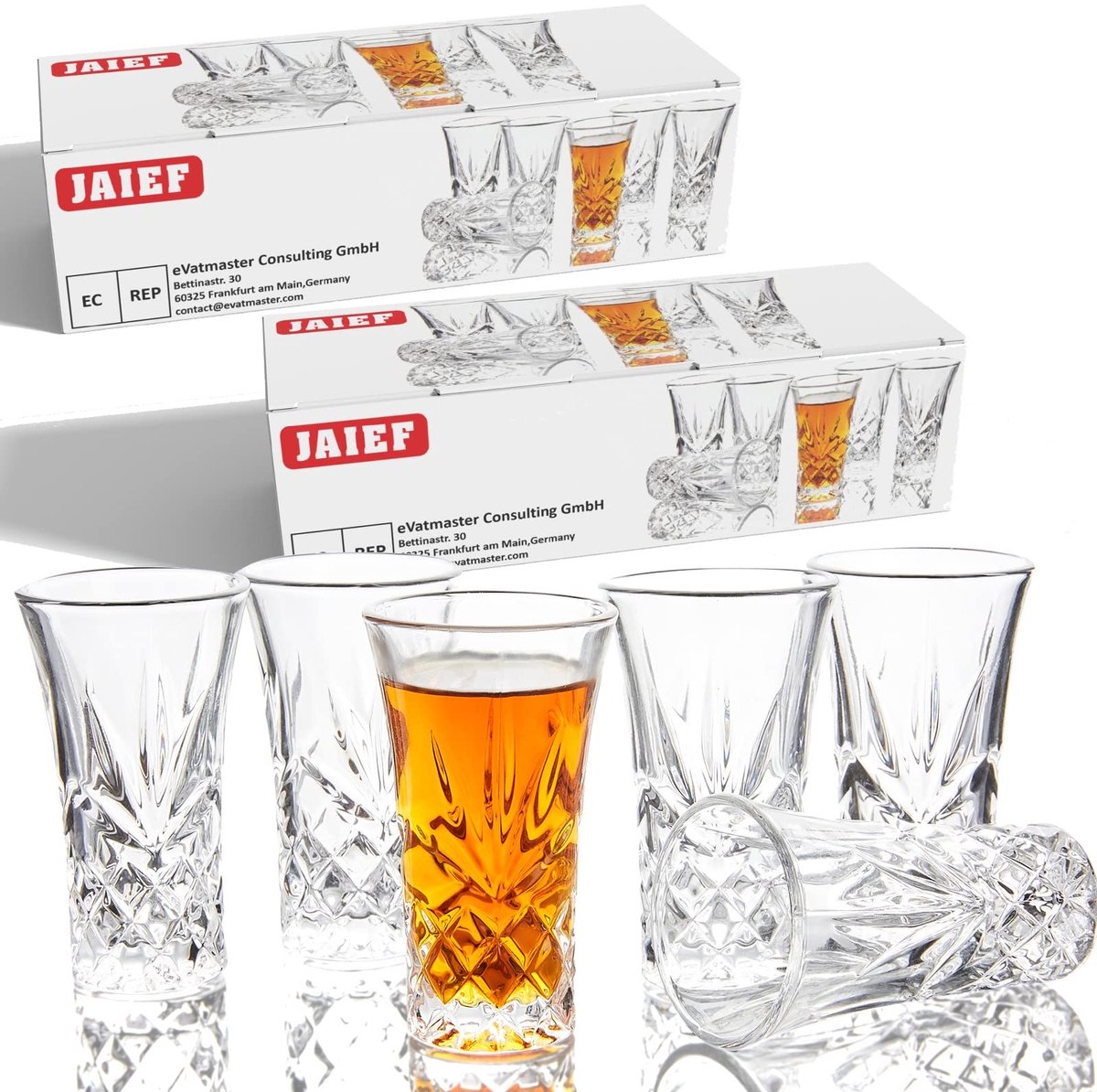 Solidchoice - Set van 6 Tequila Glazen 60ML met Zwaar Onderstel