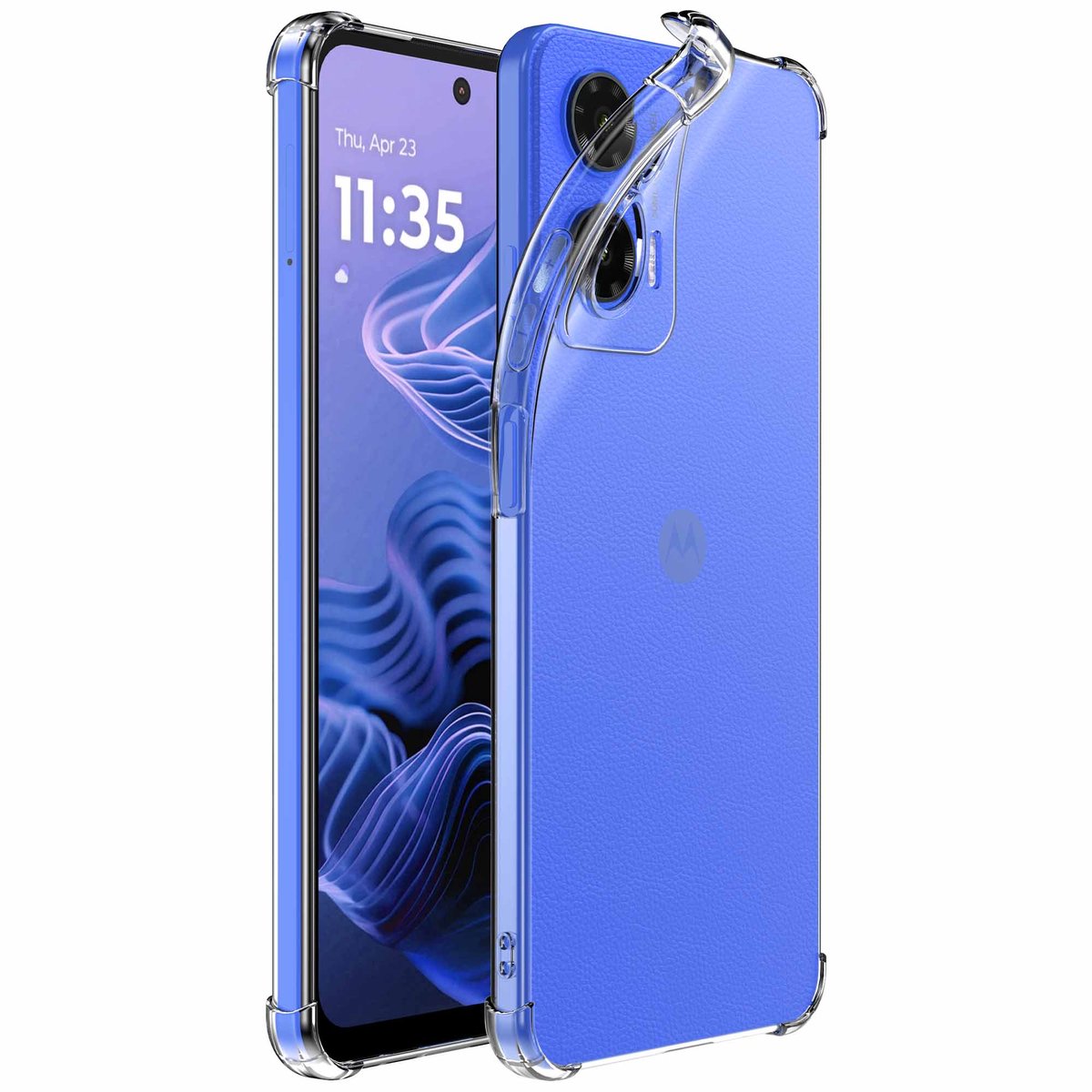 Geschikt voor Motorola Moto G85 Telefoonhoesje Transparant met Stootrand - Clear Case Shockproof TPU Siliconen Back Cover Case Doorzichtig - Smartphonica geschikt voor Motorola Moto G85