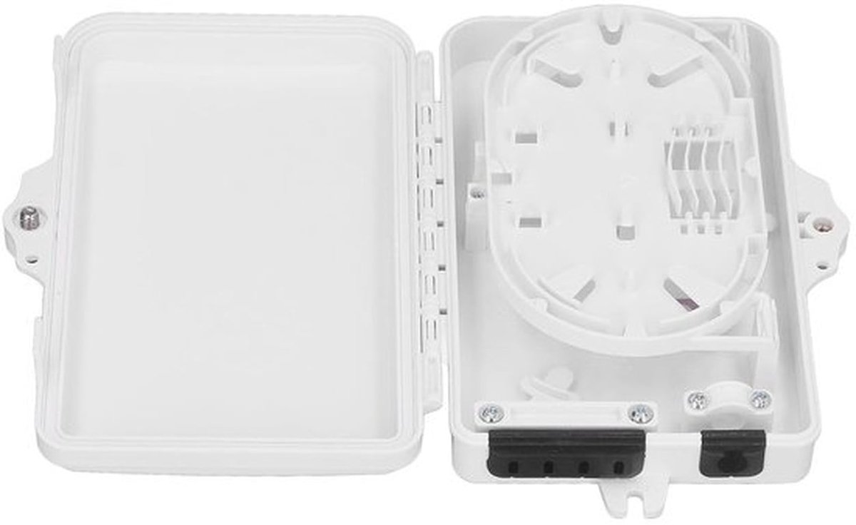 Waterdichte 4-kern verdeeldoos IP65 voor wandmontage, geschikt voor binnen en buiten, optimale vezelbeheer en installatiegemak