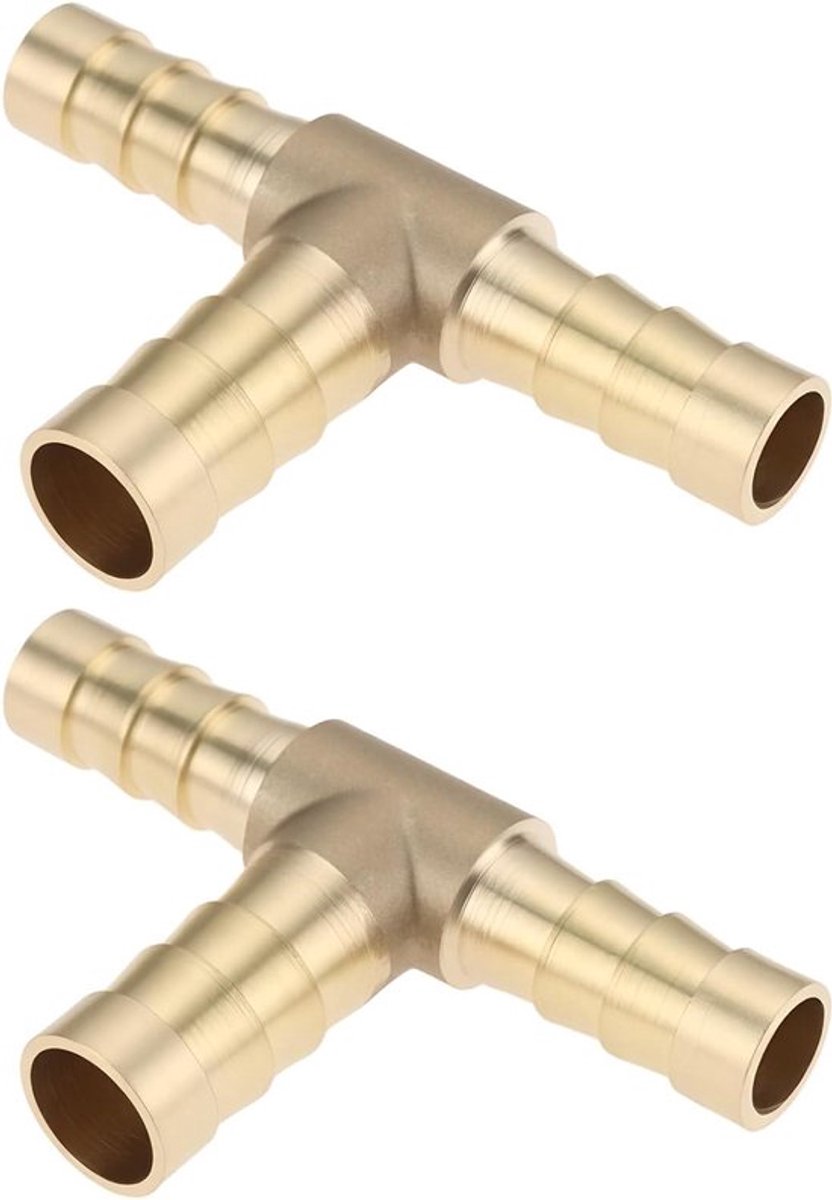 - T-stuk messing barb vermindering 8mm-10mm-8mm - Sluitlijnen voor lucht water brandstof olie - Inerte gassen - Geschikt voor diverse toepassingen - Messing model - Eenvoudige installatie met 2X.