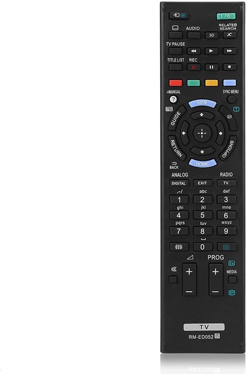 Vervangende Afstandsbediening - Sony TV Afstandsbediening - 10 Meter Bereik - Zwart - Slimme TV Besturing - Geschikt voor RM-ED052, RM-ED