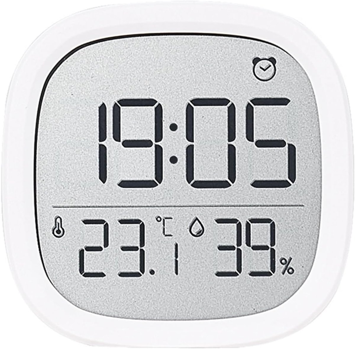 carmdering - Digitale klok - klok - met temperatuur - Klein LCD Display- en vochtigheidsweergave - magnetisch/wandmontage - Wit
