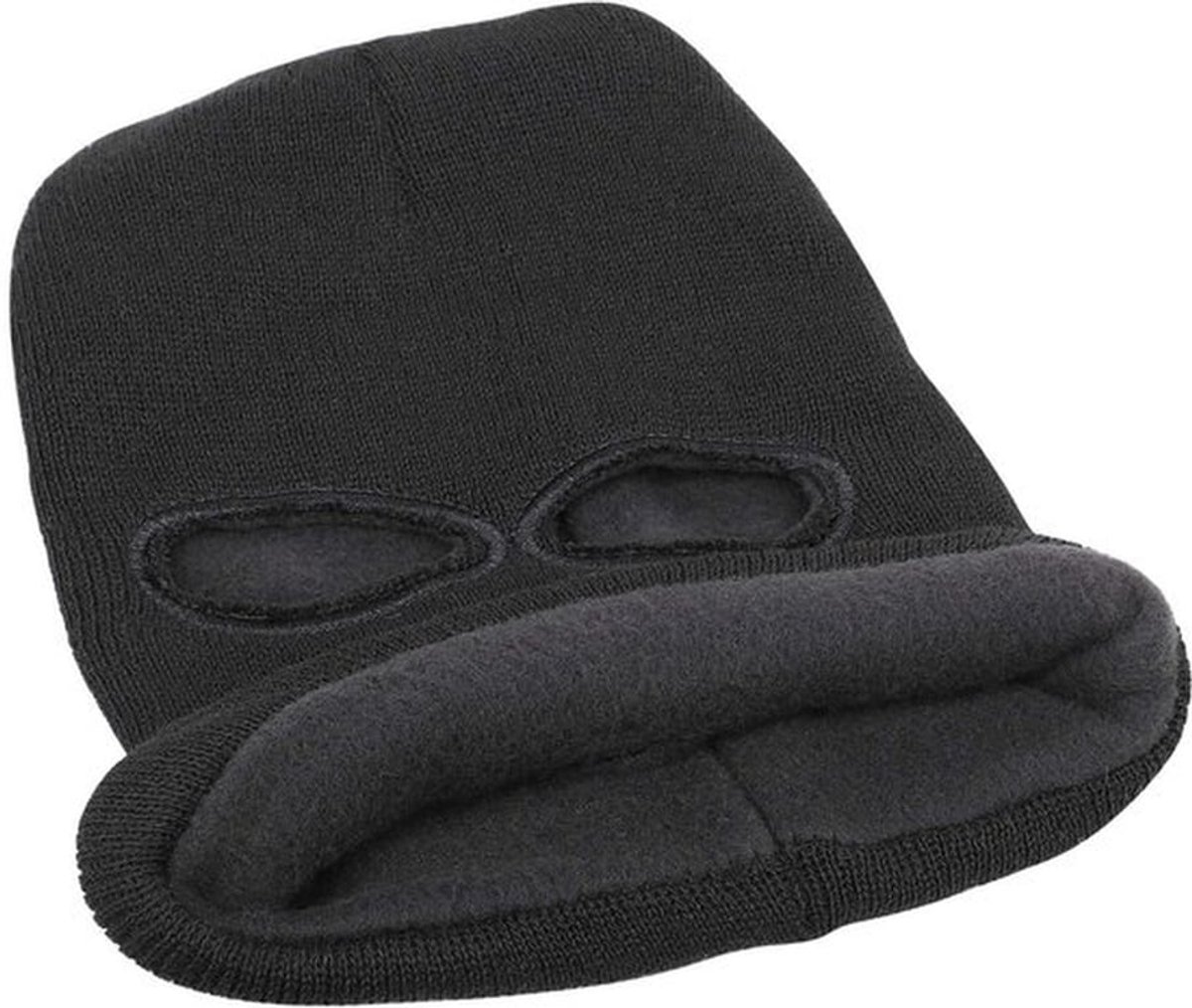 Bivakmuts Thermisch - Volledige Gezichtsbedekking - 3 Gaten - Zwart - Zacht en Comfortabel - Geschikt voor Skiën en Snowboarden - Gezichtsmasker