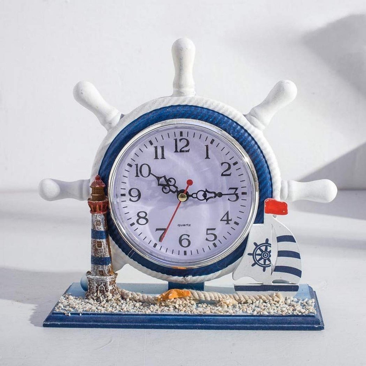 Solidchoice - Retro Wandklok in Nautische Stijl van Hout