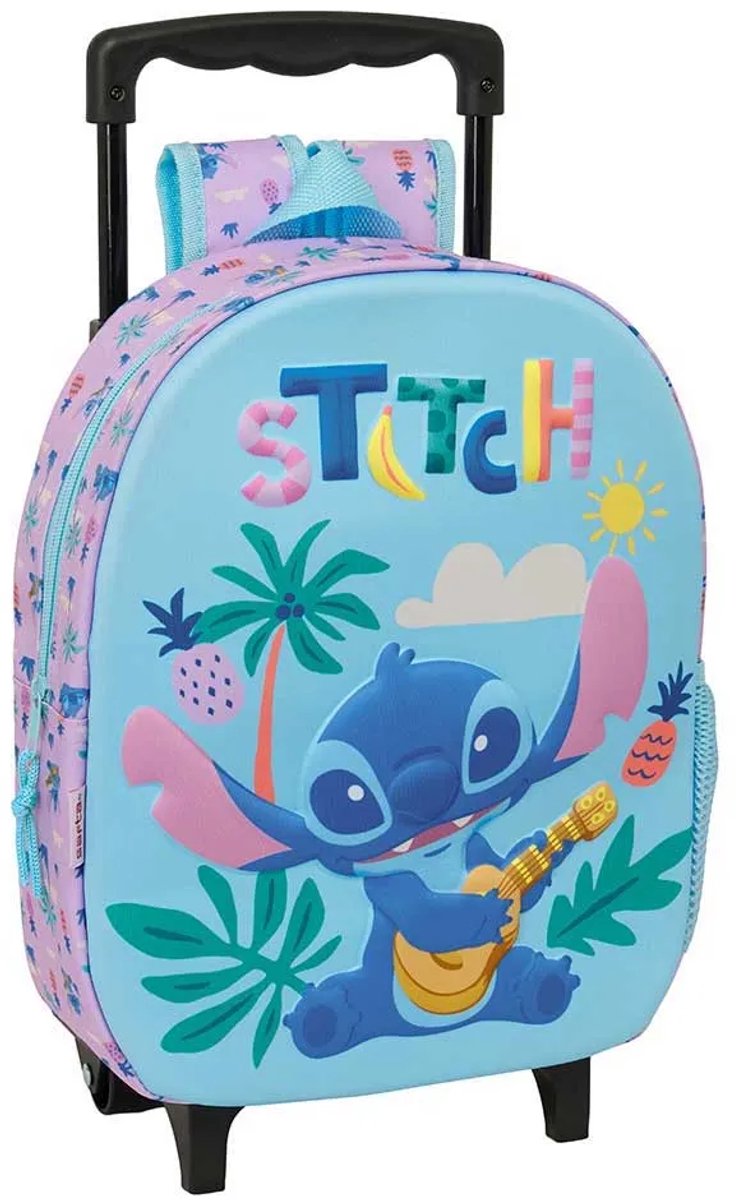 Safta Stitch 3d 8.91l Rugzak Met Wielen Blauw Kinderen