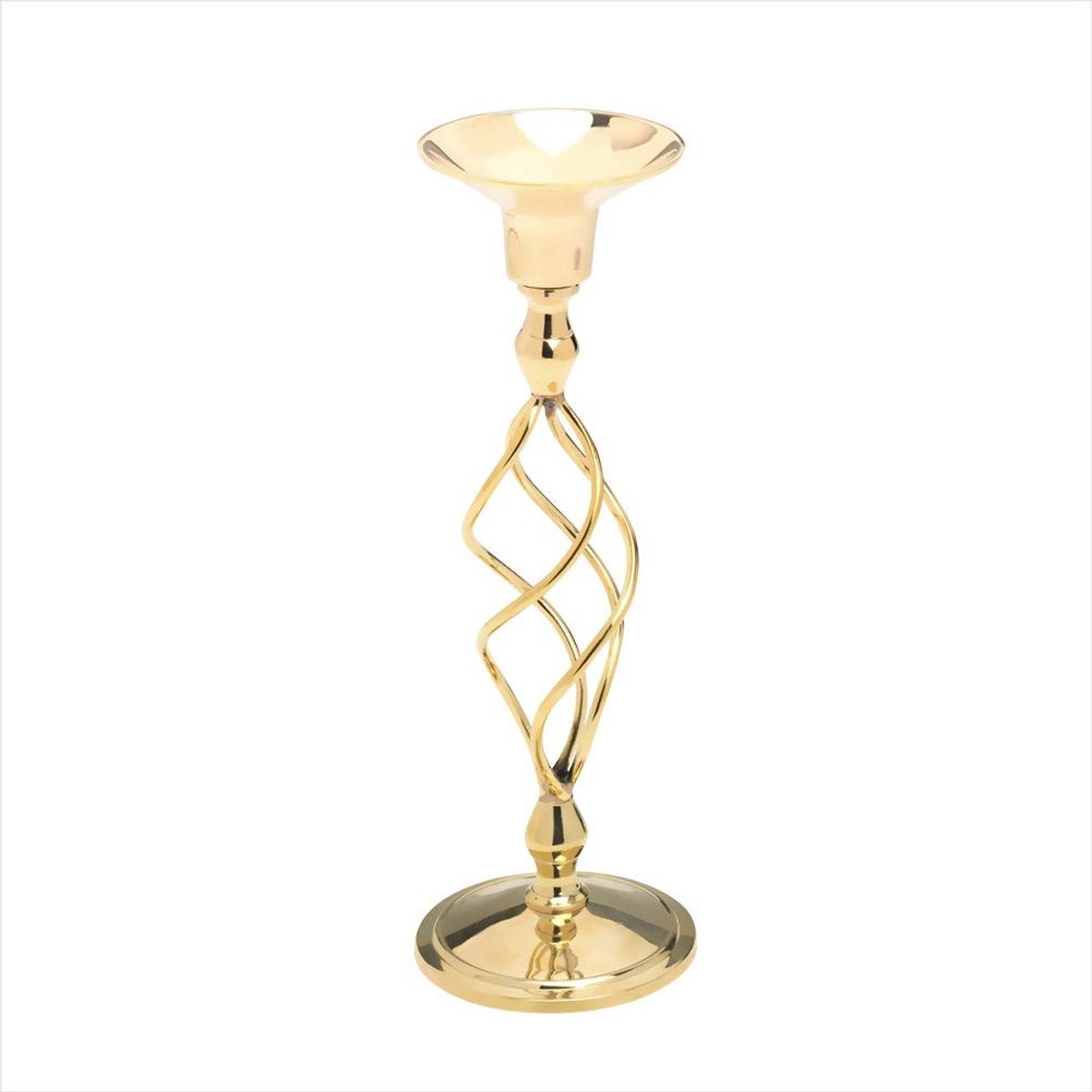 Solidchoice - Kandelaar Hoog 23 cm van Messing voor Tafelkaarsen Ø 2 cm