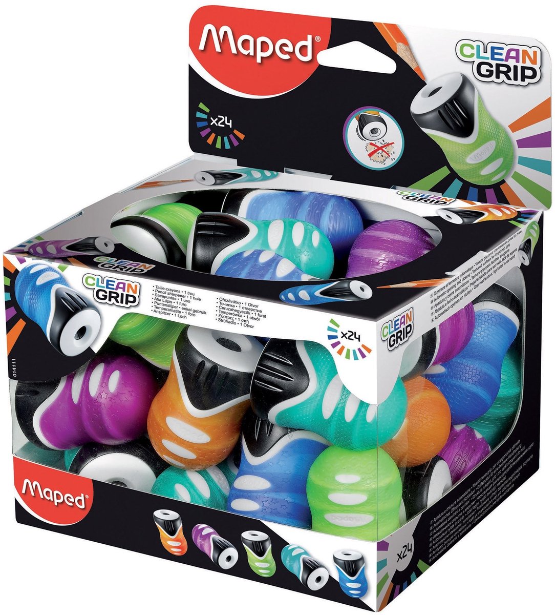 Solidchoice - Maped Clean Grip Puntenslijper in Verpakking van 24 Stuks