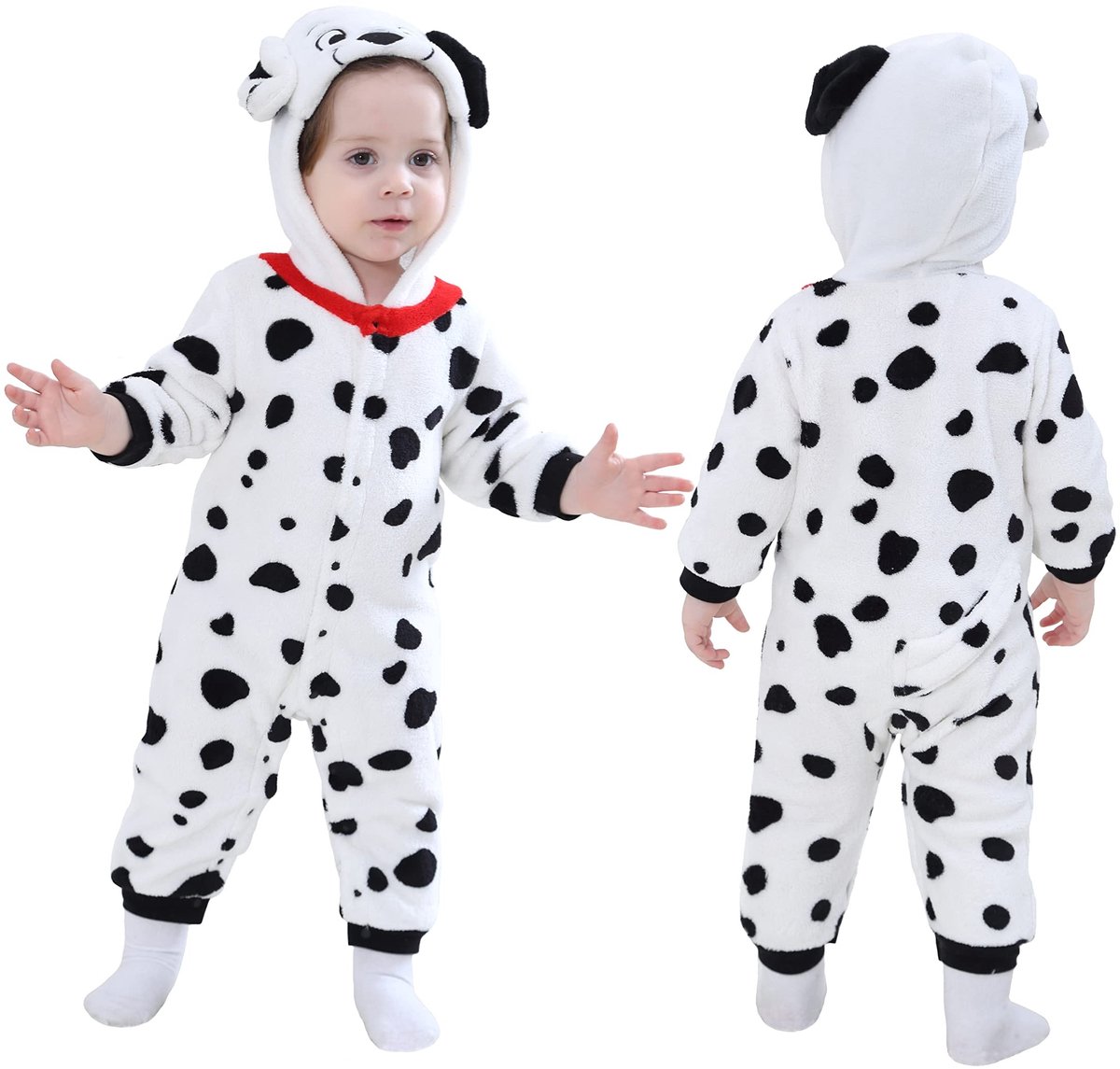 Solidchoice - Dalmatiërs Baby Romper met Kap 2-3 Jaar