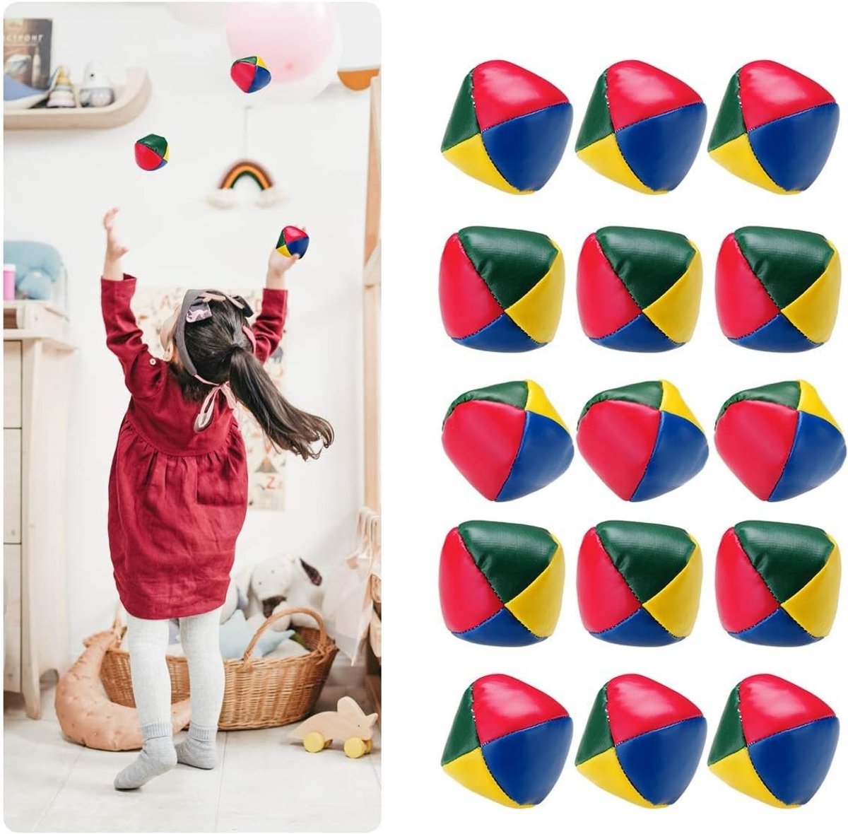 Solidchoice - Set van 15 Kleurrijke Jongleerballen voor Beginners
