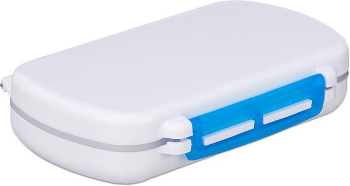 6x pillendoos 6 vakken - medicijndoos - pillendoosje - medicijn doosje - blauw
