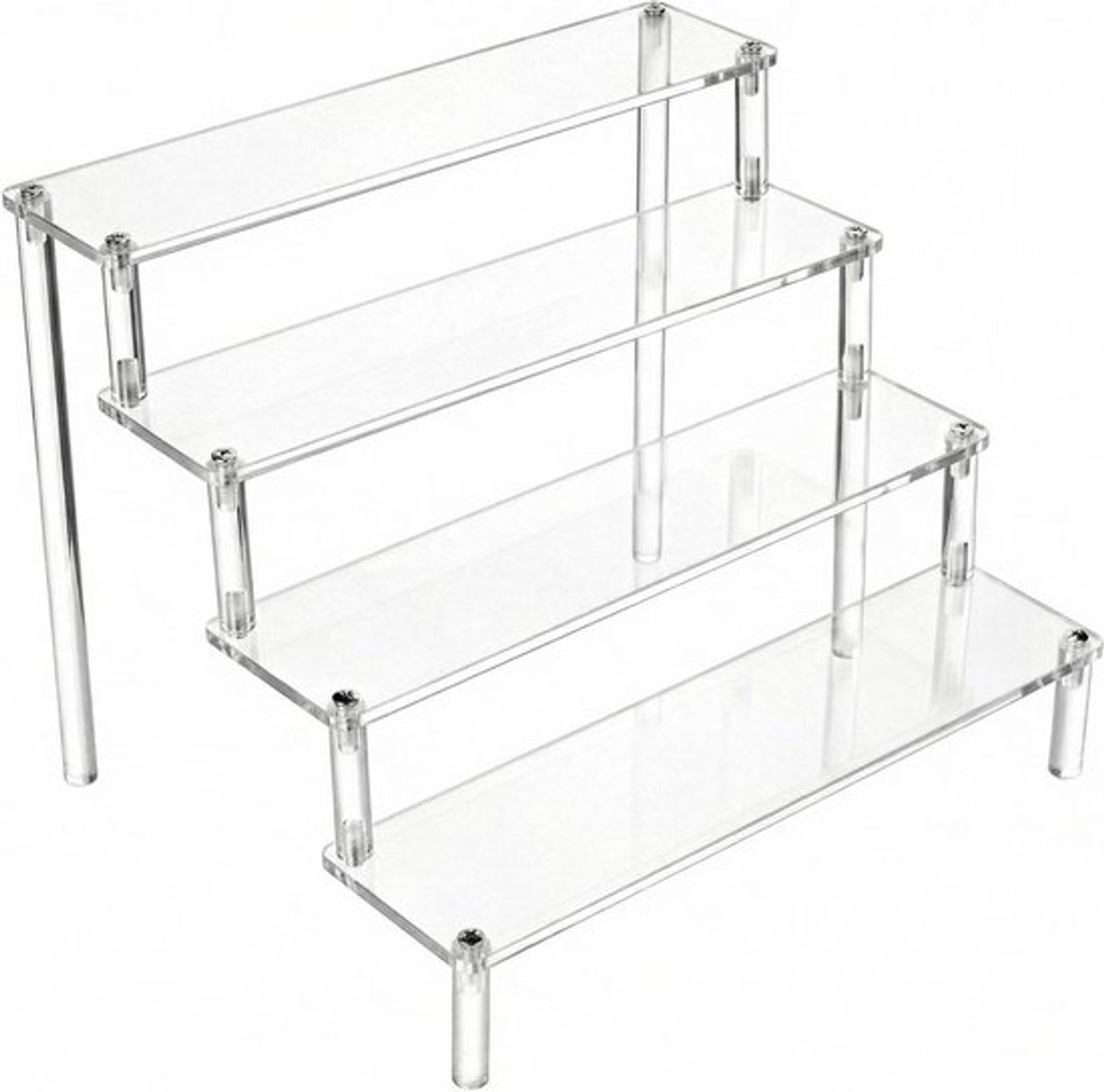 4-laags Transparante Acryl Display Stand voor Figuren, Sieraden, Cupcakes en Make-up, 30x25x20cm