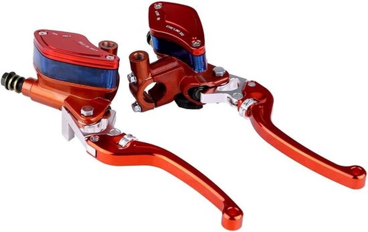 CNC 22 mm motorfiets hydraulische rempomp en koppelings-hoofdcilinder, verstelbaar in oranje