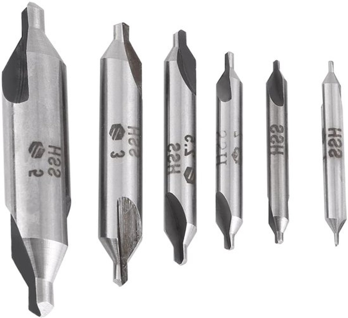 Centreerborenset - 6-delige set voor precisieboren - HSS Centreerboren - Verzonken boorbits - 60-graden punt - 1/1.5/2/2.5/3/5mm