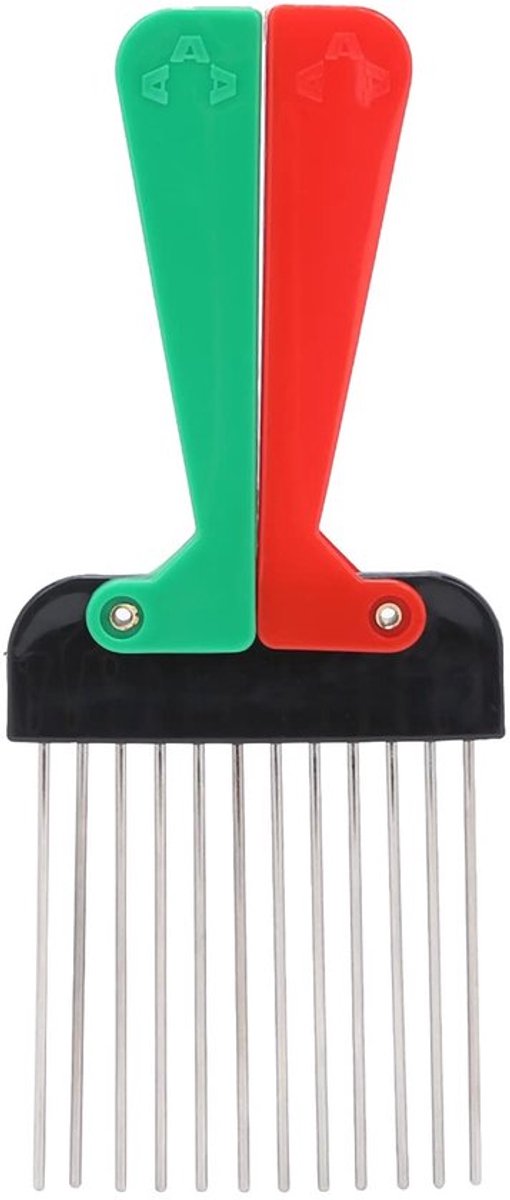 Afro Kam - Metalen Pick Kam - Draagbare Kapsalon Gereedschap - Geschikt voor Krullend Haar - Haar Styling Accessoire - Duurzaam en Sterk