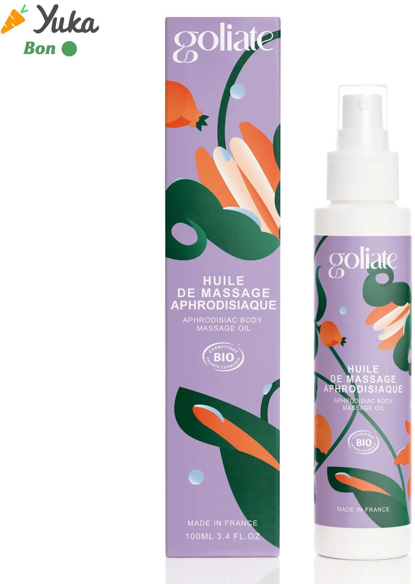 Goliate massageolie – sensuele massageolie – 100% biologisch – voor koppels – natuurlijke geur – ontspannend