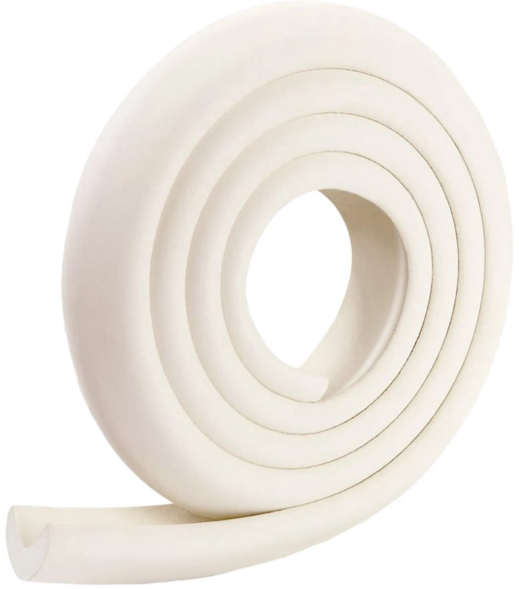 Stootrand foam - Hoekbeschermer - Rand beschermer - Scherpe randen zacht maken - Tafelbeschermer - Veiligheid kinderen - Stootrandje - Edge protector - Meubelbescherming - Wit - 2 meter - Jonyx