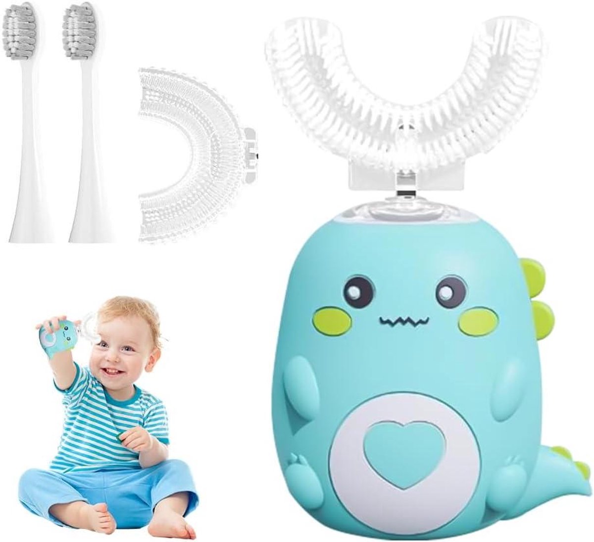 Elektrische U-tandenborstel - Kinderen Tandenborstel - Mondhygiëne Bevorderen - 360 Graden Reiniging - IPX7 Waterdicht - Paars
