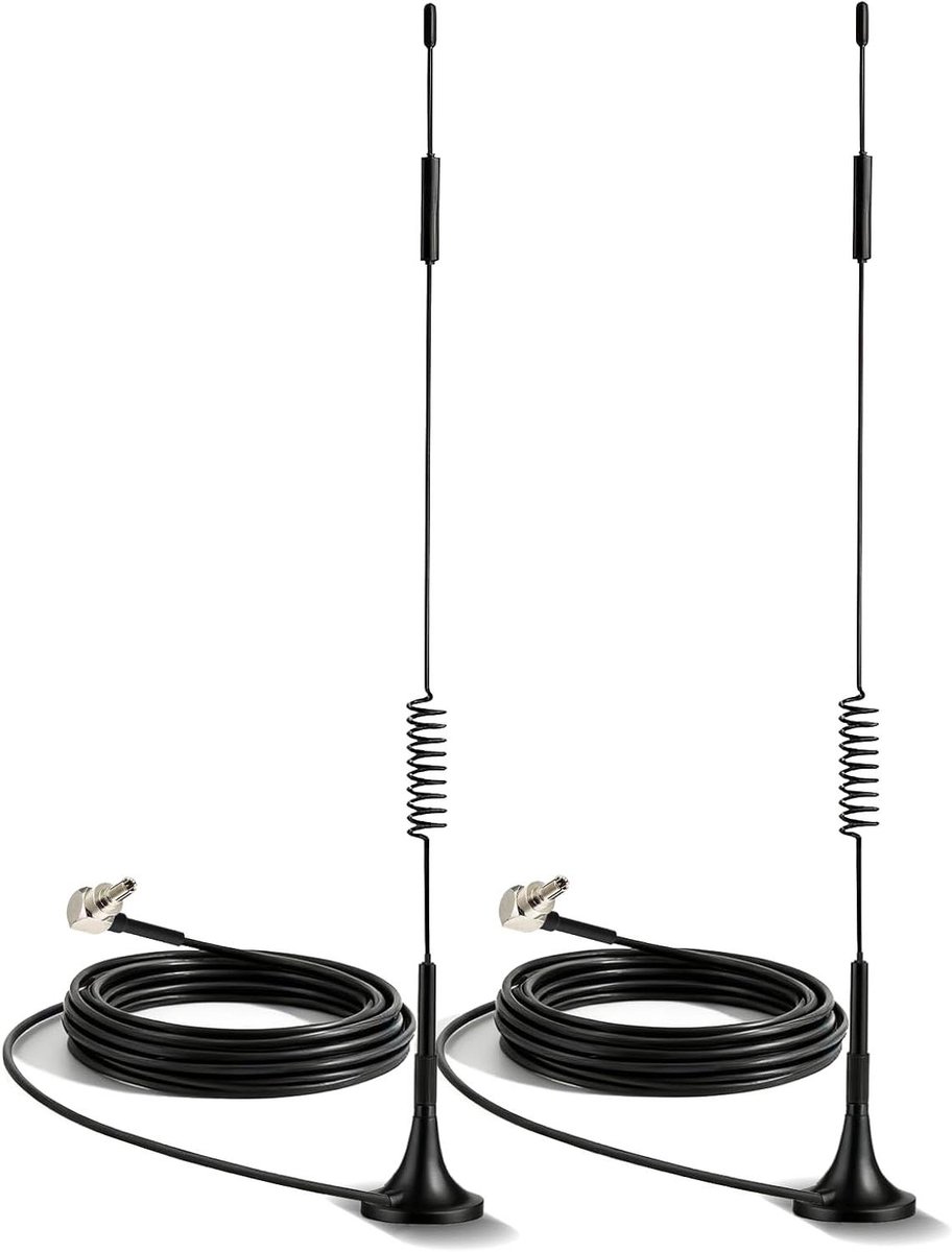 4G LTE Antenne - CRC9 Aerial Versterker - Signaal Verbeteren - Magnetische Basis - 2 Stuks 3 Meter - Zwart