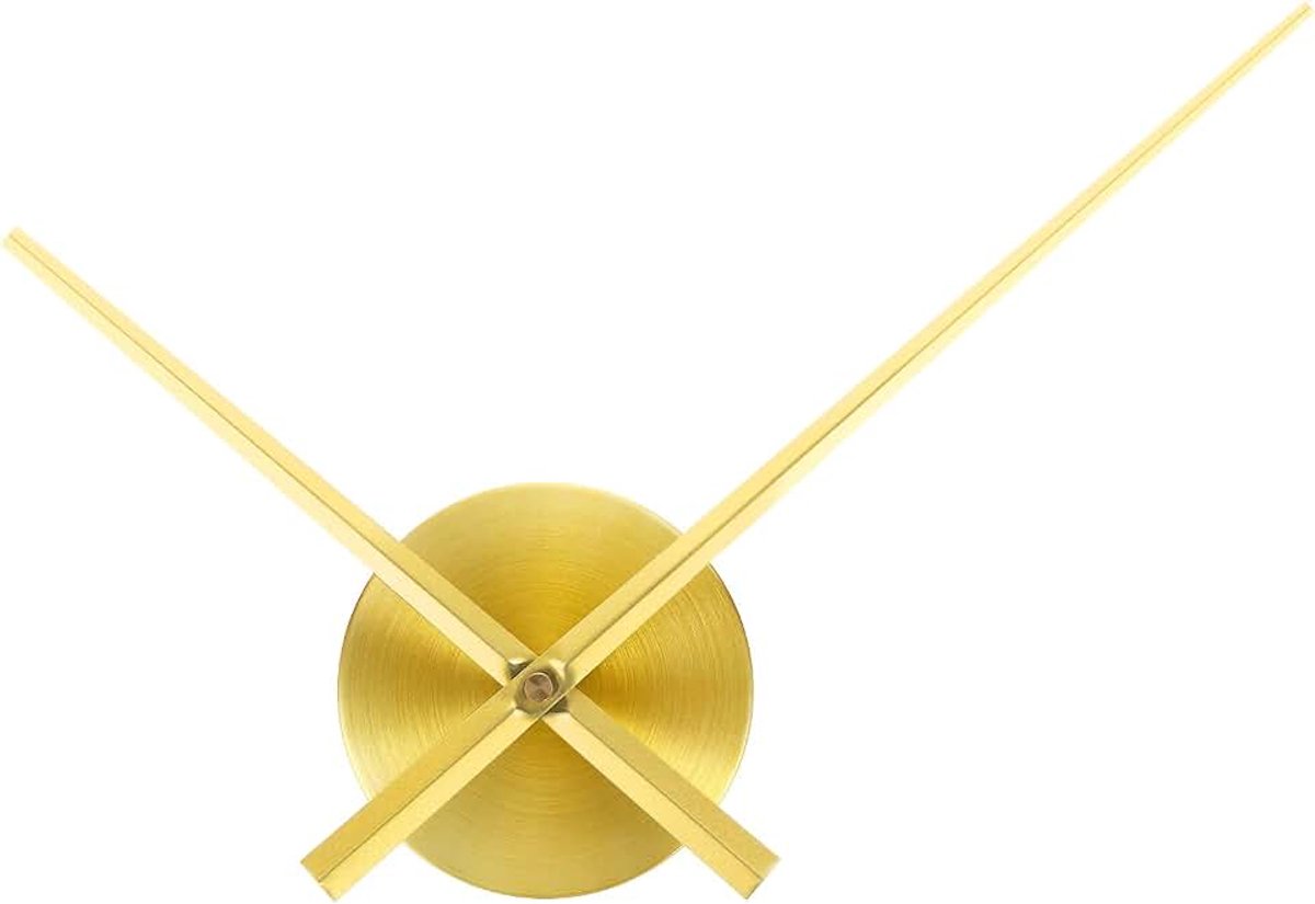 Klokmechanisme Vervanging, 1Set Klokmechanisme Lange Wijzers 30,5 cm 3D Klokwijzers Grote DIY Wandklok 6 mm Beweging Schacht Motor Reparatie Onderdelen Quartz Aluminium Kits Rond, Goud
