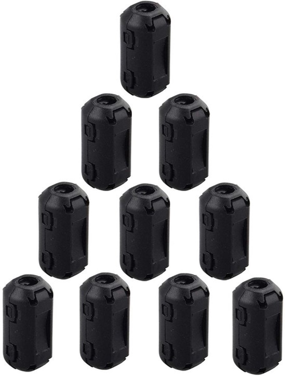 - Ferrite ringkern - Clip-on - Anti-interferentie - Hoogfrequente filter - RFI EMI geluidsreductie - 5mm binnendiameter - Kabelclip - Zwart...