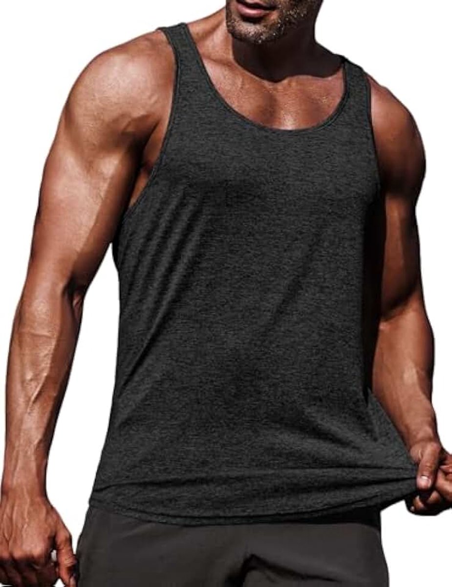 Tanktop voor heren, Y-Back voor de zomer, gym, fitness, sneldrogend, bodybuilding, okselshirt, mouwloos, spiershirts voor mannen
