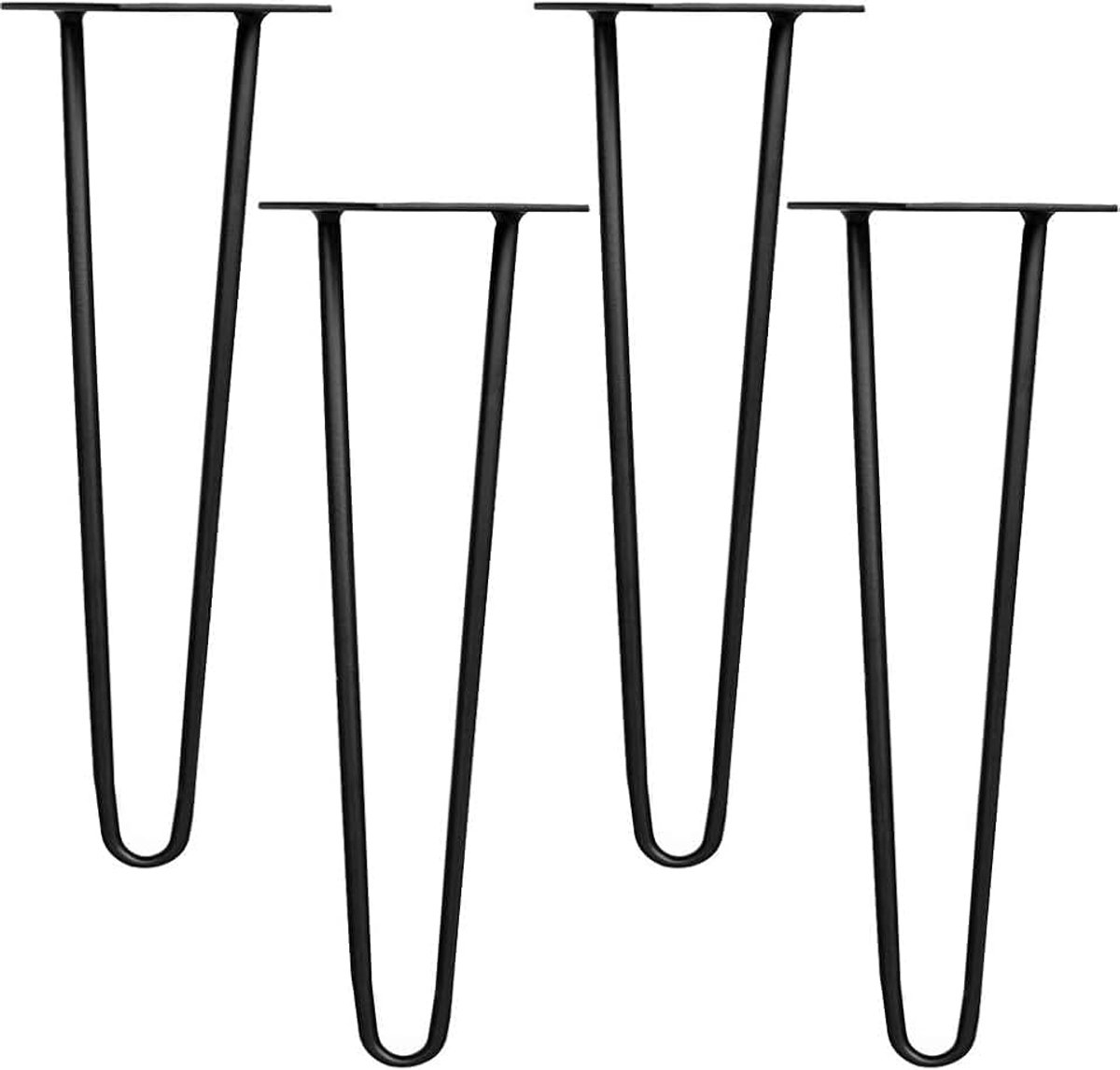 Poten van 12 mm staal incl. vloerbeschermers, hoogte 86 cm, 2 stangen, zwart