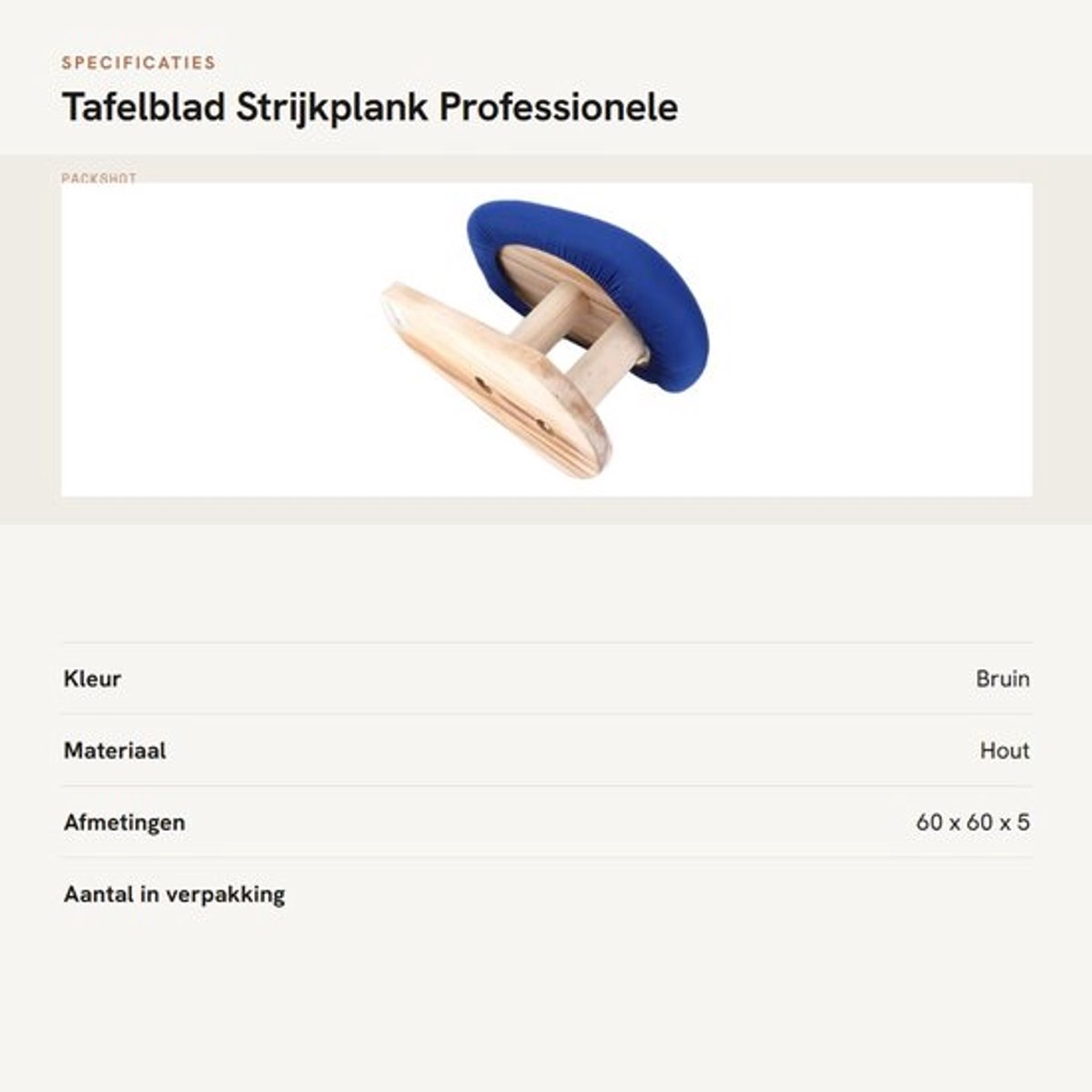 Strijkplank Professioneel Ontwerp - Draagbare Strijkmat - Antislip - Houten Tafelblad - Compact - Versterkte Basis - Strijktafel