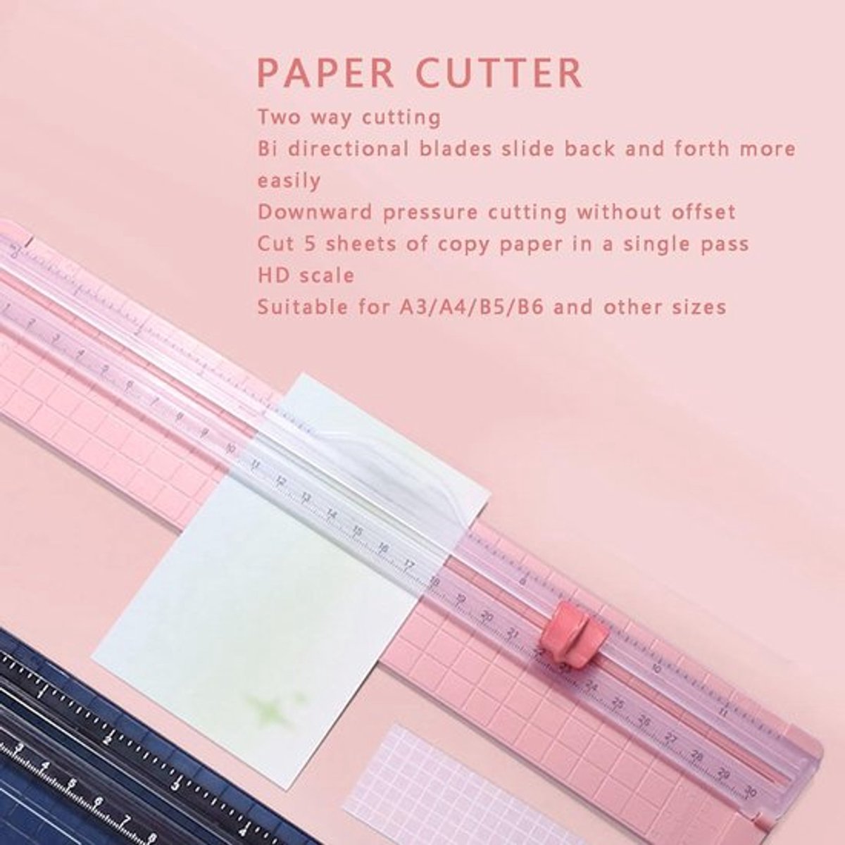 Bi-directionele Papiersnijder voor A3/A4/B5/B6 papier - Handige Papiersnijder Trimmer geschikt voor diverse formaten - Roterende Snijmachines voor Papier en Etiketten