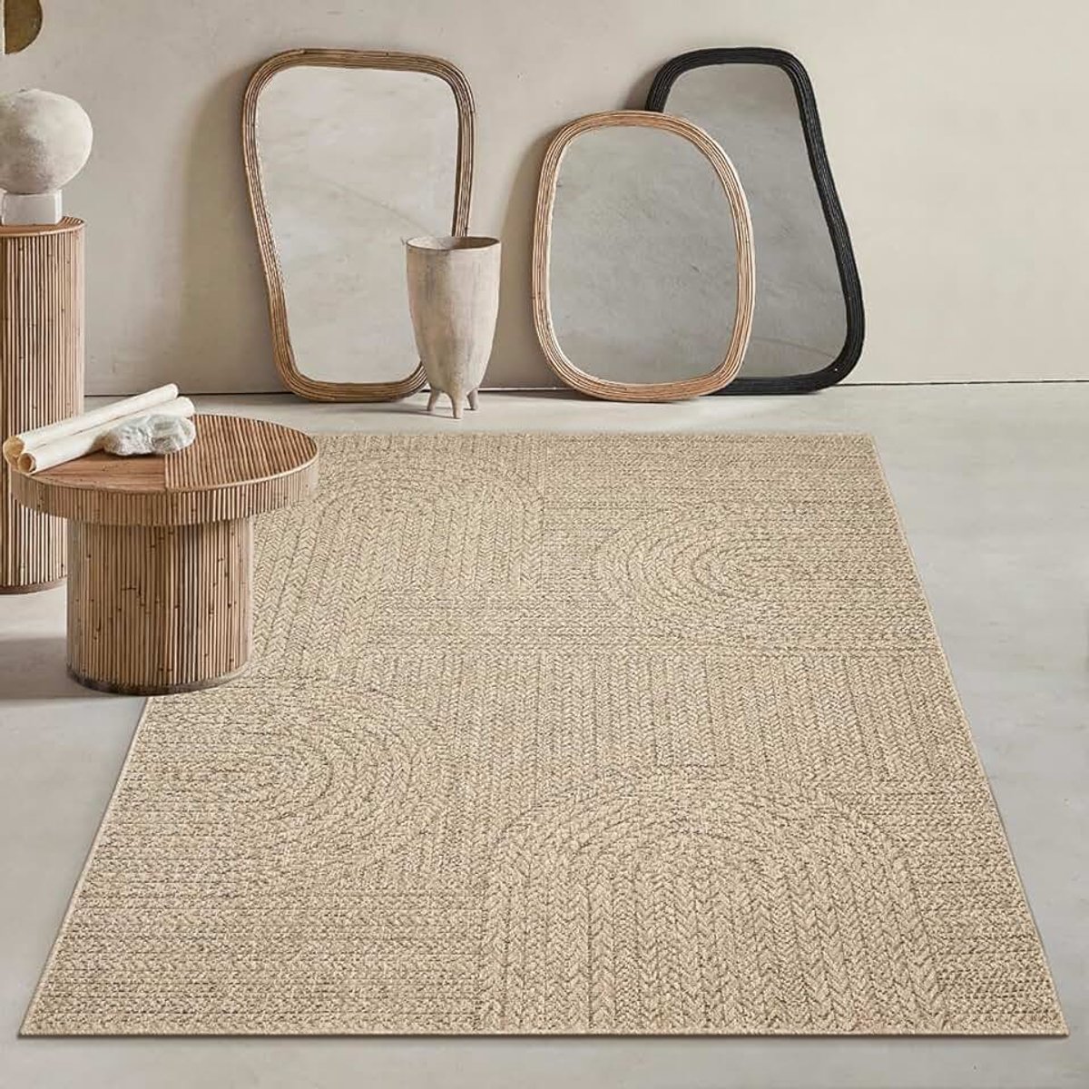 Teppiche Soil Weerbestendig tapijt voor binnen en buiten, in natuurlijke jute-look, weerbestendig, geschikt voor terras en tuin, ca. 240 x 340 cm