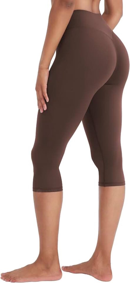 Leggings dames 3/4 onzichtbare scrunch butt capribroek | Hoge taille, naadloos, boterzacht, capribroek voor dames, zomer, sport, yoga, gym, legging, 7/8 sportbroek, regular/lang