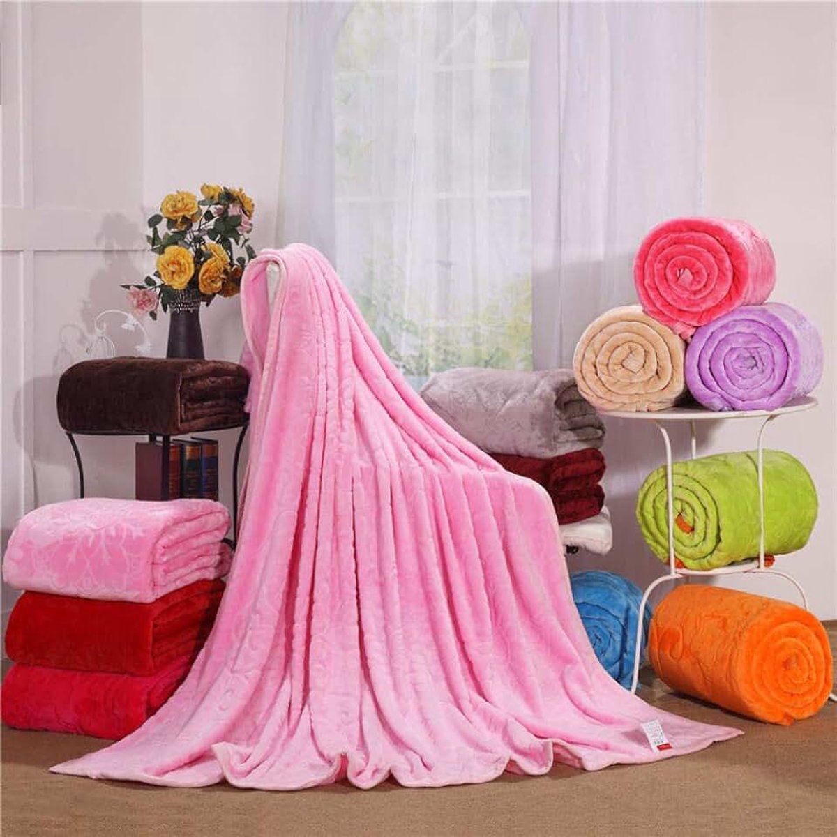 Fleece werpdekens Reisformaat - Superzachte donzige warme stevige bedspreien voor bank Microfiber deken -5_120 * 200 cm