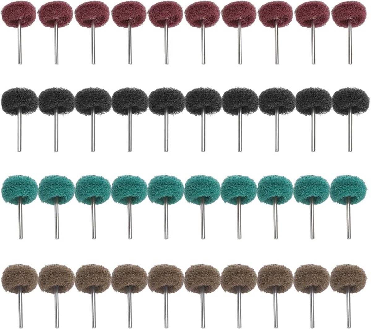 40 stuks slijpopzetstukken voor accuschroevendraaiers set, nylon polijstschijf met polijstschijven in 4 korrelgroottes, Ø 25 mm, polijstopzetstuk, accuschroevendraaier voor Dremel, snijschijf, metaal