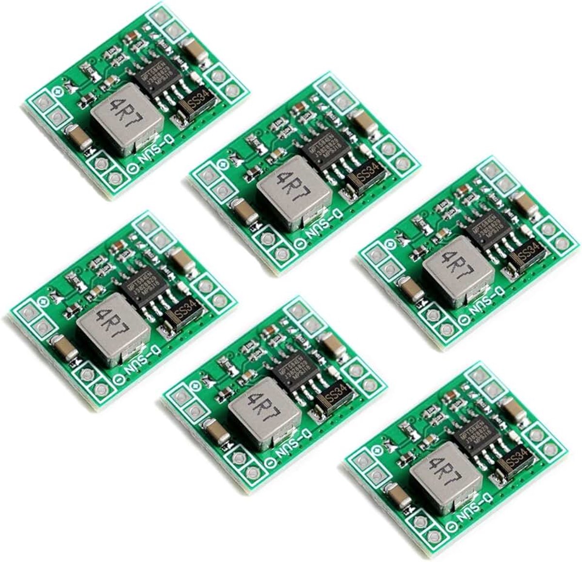 6x Mini Ultra Kleine MP1584EN dc Step-Down Module 3A 7V ~ 28V naar 5V Vaste Uitgangsspanning Buck Converter