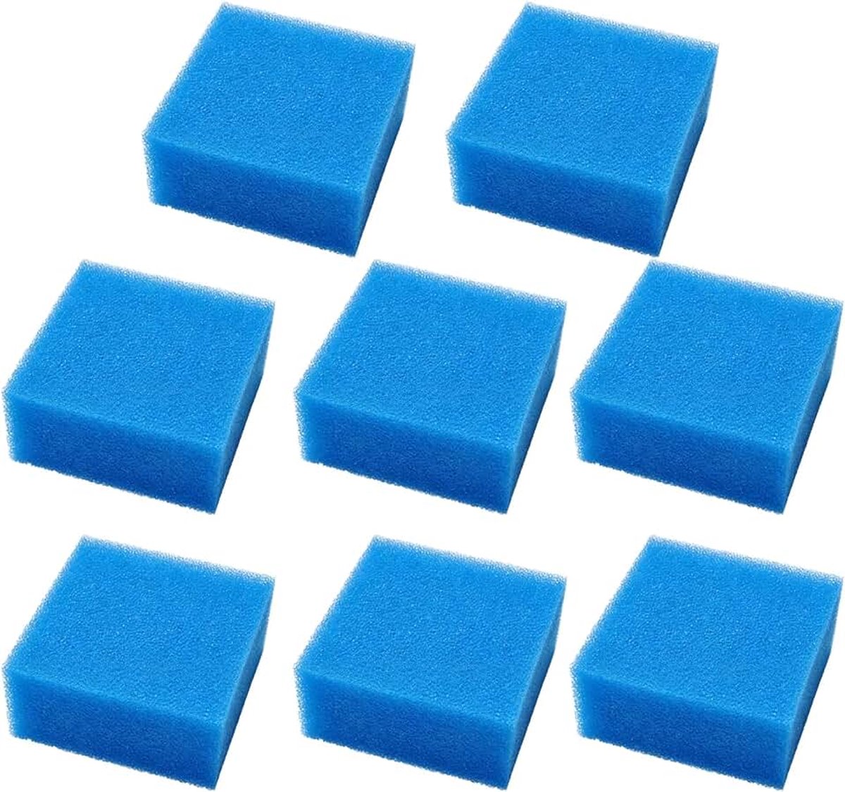 8 stuks aquariumfiltersponzen, biochemische filtersponzen 50PPI, vervangingsfilter voor aquariumfilter, efficiënte waterreiniging en stoffiltering, voor Juwel Bioflow 3,0/M (blauw, 9,5 x 9,5 x