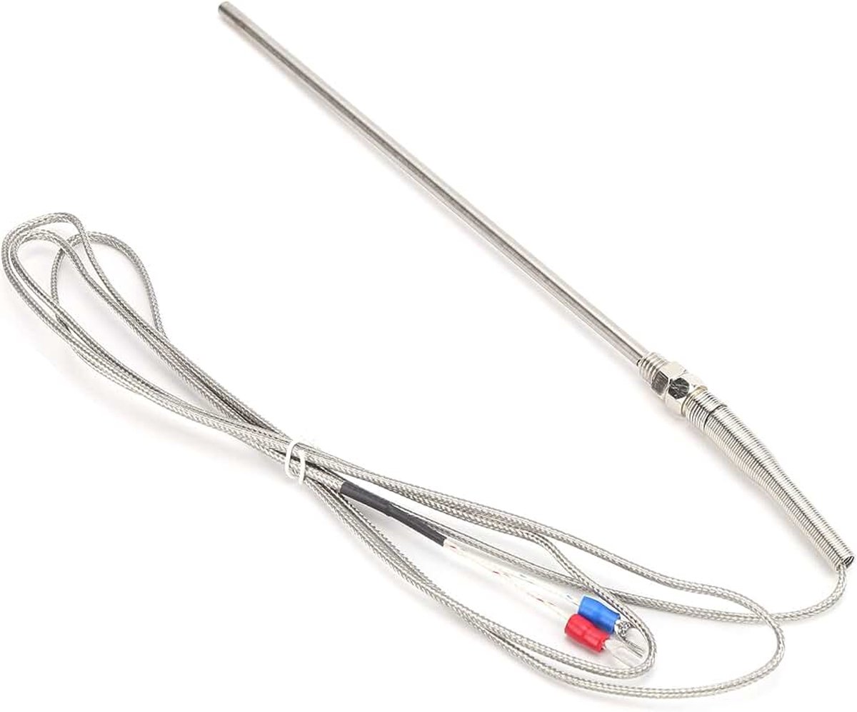 5x200 mm K-type thermokoppel temperatuursensor roestvrijstalen sonde M8 draad