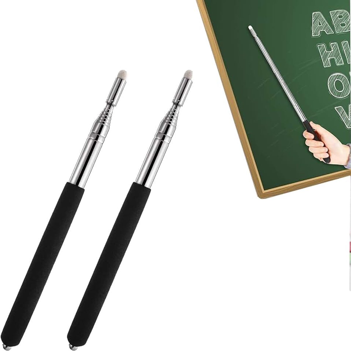 Uittrekbaar met handlus, aanwijzer, presentator, telescopisch, wijsstok, uittrekbaar, telescoopstang voor leraar, whiteboard, bord, wijsstok voor lerares