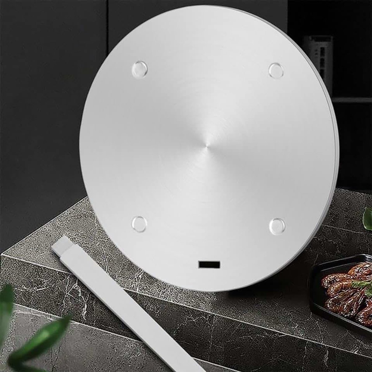 Adapter Plaat, Inductie Kookplaat Converter Plaat, NISPOTDOR Warmte Diffuser Hot Plate voor Gas Kookplaat met Afneembare Handvat voor Melkkoffie Kookgerei, 11"