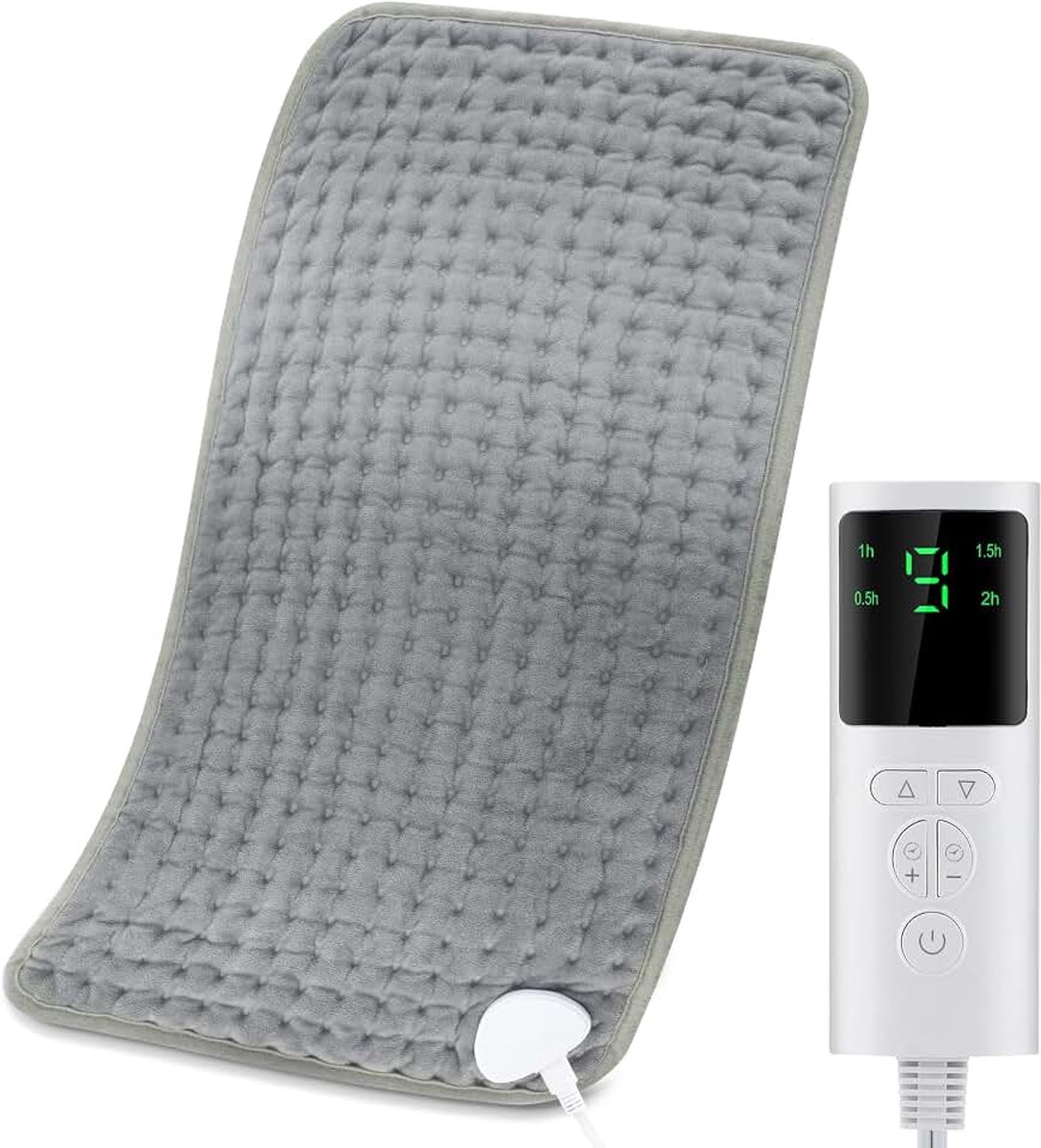 Verwarmingskussen, elektrisch warmtekussen voor pijnverlichting -9 verwarmingsniveaus, 4 versnellingen timer - verwarmd kussen voor rug nek schouder buik beenarm, snelle verwarming en