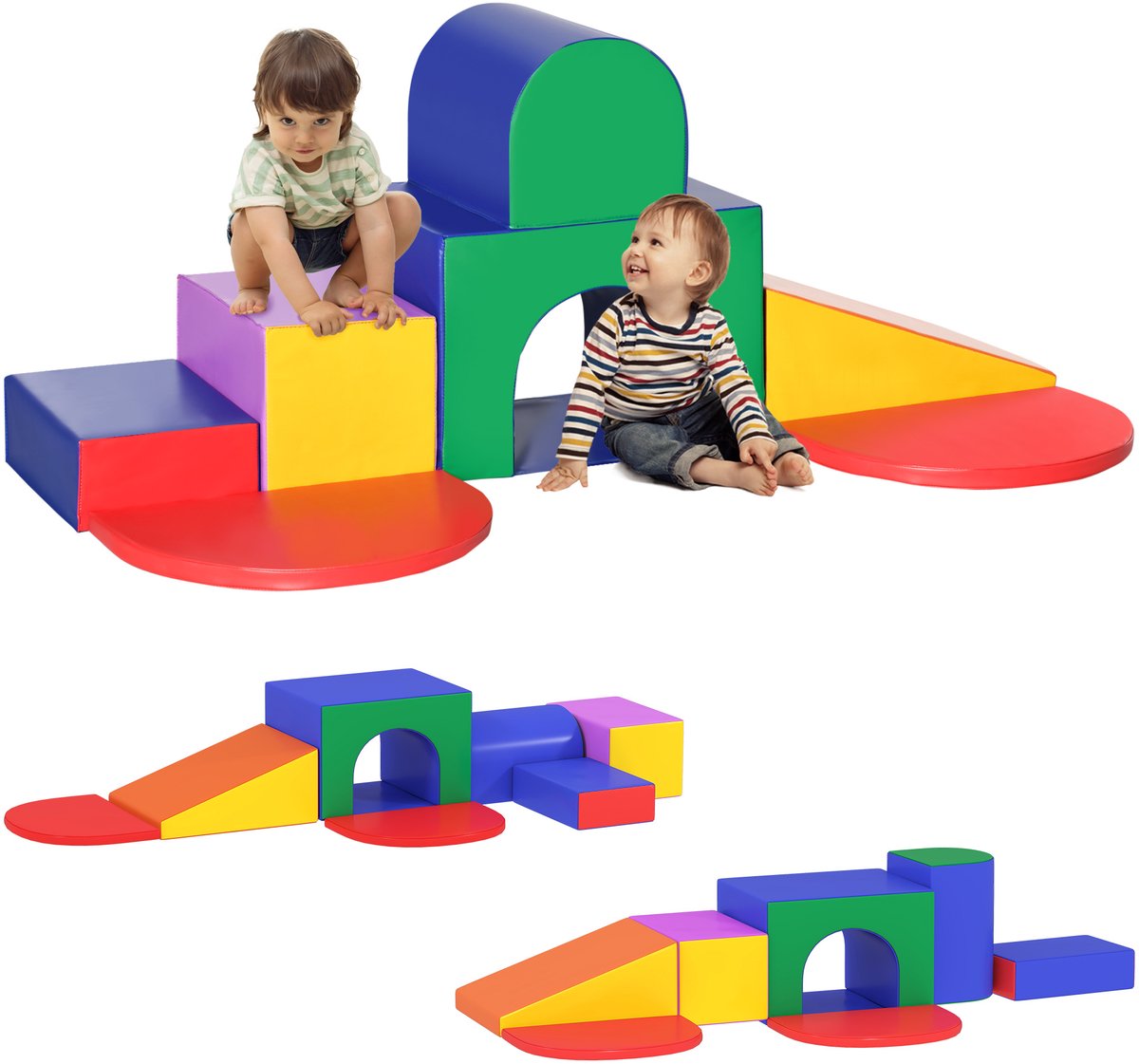 HOMCOM - Zachte speelset voor kinderen - PU - 170x130x40cm - Meerkleurig