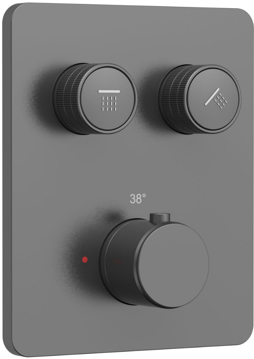 ALONI Stria douchemengkraan – 2-weg – thermostatisch – gunmetal