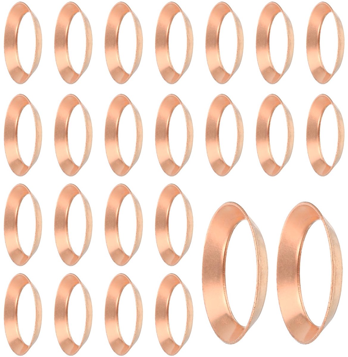 24 stuks koperen flensafdichting, geschikt voor 3/4 inch buismaat, 45 graden koperen flens fittingen voor airconditioning-koelinstallatie-accessoires